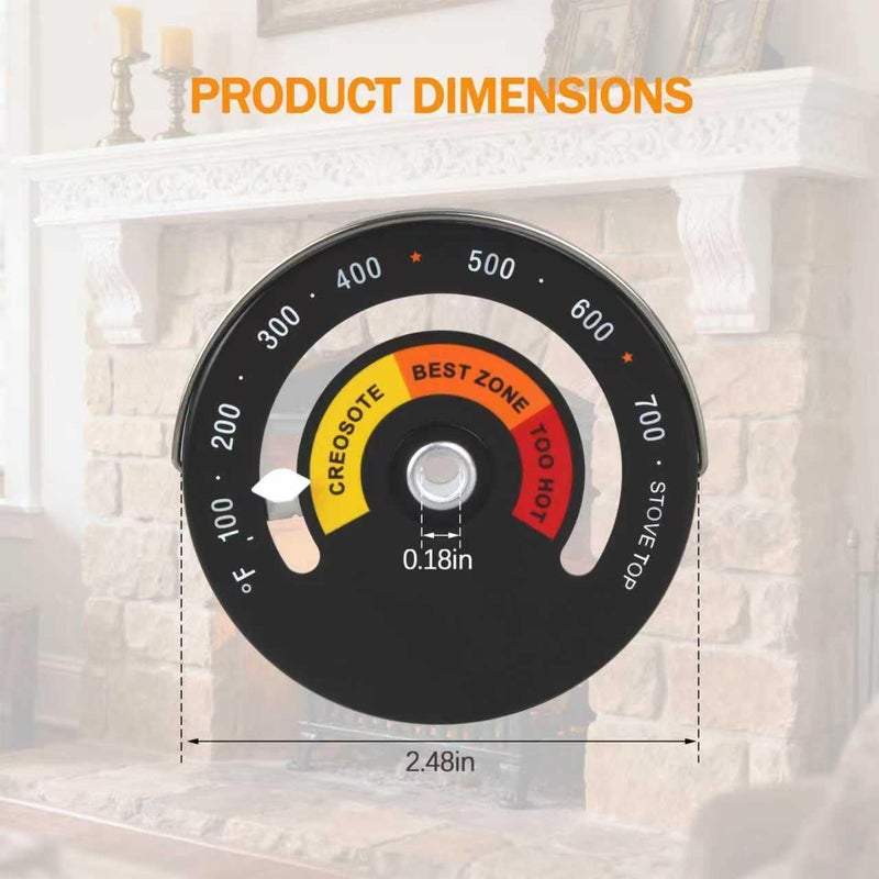 CHNPLUM Magnetic Wood Stove Thermometer, Hearth Wood Stove Thermometer - Image 3